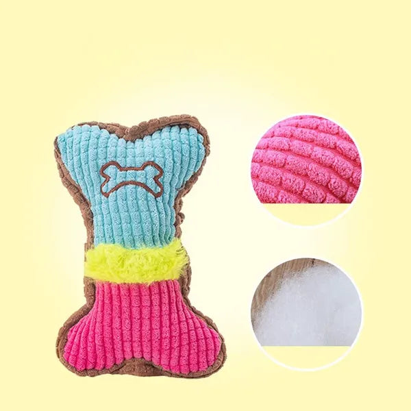 Corduroy Squeaky Bone - Built for Power Chewers